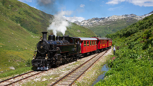 Gotthard-Erlebnis mit der Dampfbahn Furka-Bergstrecke