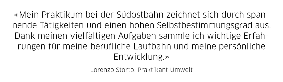 Statement eines Umwelt-Praktikanten.