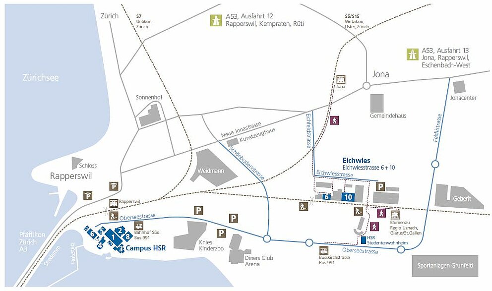 Situationsplan der HSR