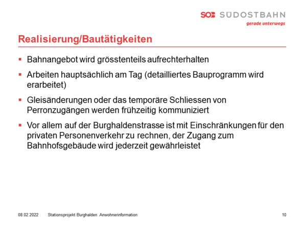 Präsentation Anwohnerinformation Stationsprojekt Burghalden