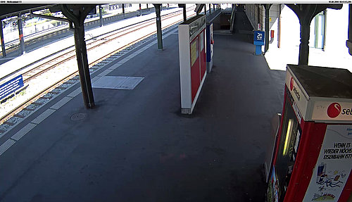 Kameras auf drei SOB-Bahnhöfen - Blick auf Perron Bahnhof Wattwil