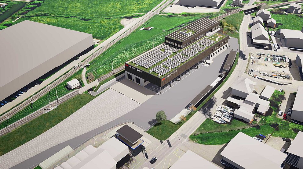Vogelperspektive Baudienst-Zentrum