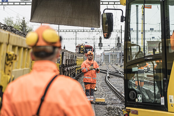 Gleisarbeiten Bahnhof Herisau 