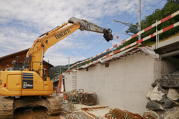 Bagger auf der Baustelle.