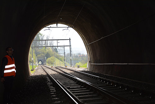 Blick aus dem Bruggwaldtunnel Richtung Süden