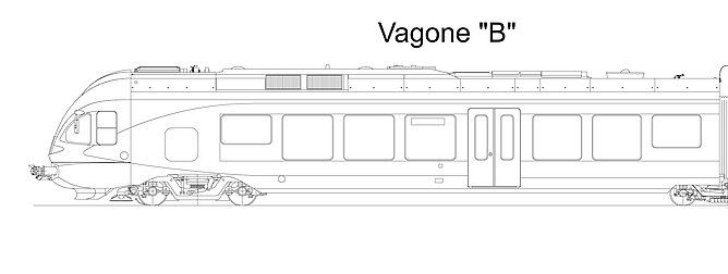 Elettrotreni a pianale ribassato – FLIRT serie 1 e 2, Vagone "B"
