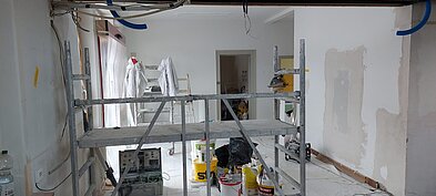 Malerarbeiten in den Büroräumen.