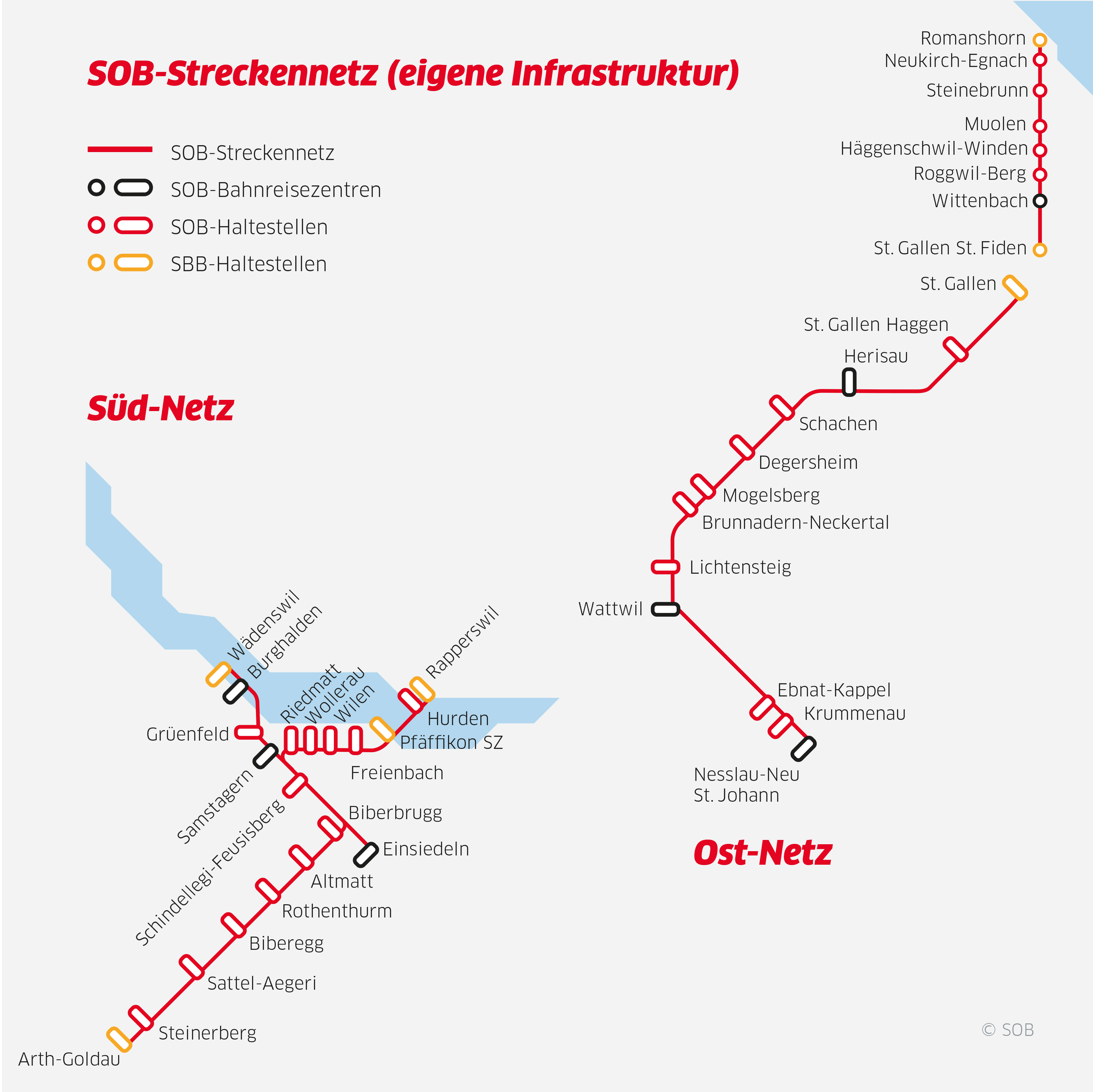 Die Linien der SOB - SOB Südostbahn